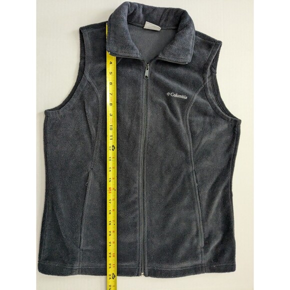 Columbia Full Zip Fleece Vest Women's Medium Black/Dark Gray - Picture 3 of 9
